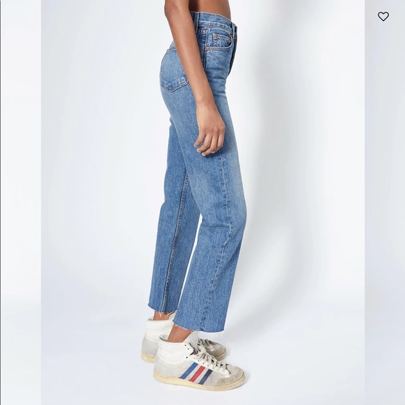 Re/Done High Rise Stovepipe Jeans in Medium Vain - Picture 4 of 9